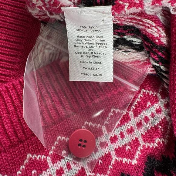 Talbots Petites LP Fair Isle Knit Cardigan Sweater Lambswool Blend Cottagecore - Picture 8 of 12